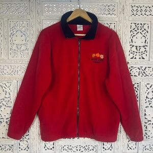 Vtg Sofari Collections Red Fleece Full Zip Saint John Canada Soft Retro Jacket‎